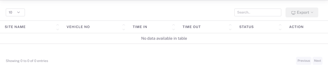 VSM History List Table